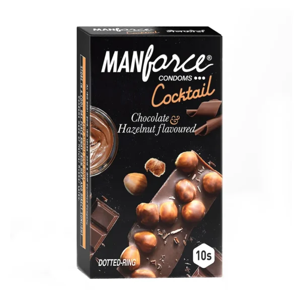 Manforce Cocktail | Chocolate & Hazelnut Flavoured Condom | 10 Pack
